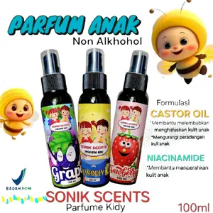 Paket 3pcs Parfum Kidy Non Alkhohol 100ml Parfum Anak Bpom Perfume Mengandung Skin Nice Castor Oil dan Niacinamide Membantu Mencegah Iritasi Kulit Juga Membantu Melembutkan Kulit Anak Red Wangi Anggur Banana