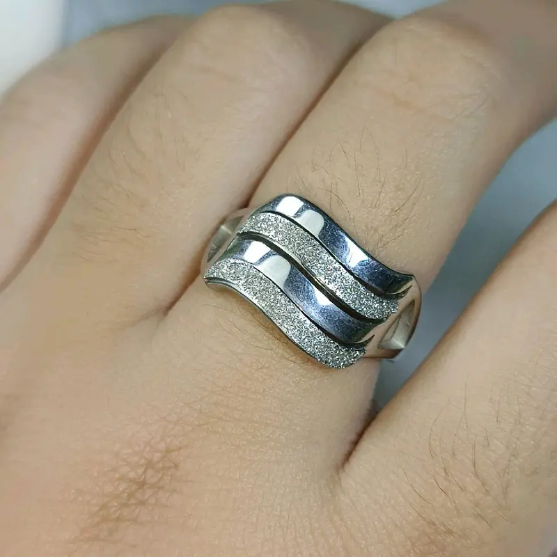 Eta 010 Cincin Aksesoris Fashion Warna Silver titanium 5