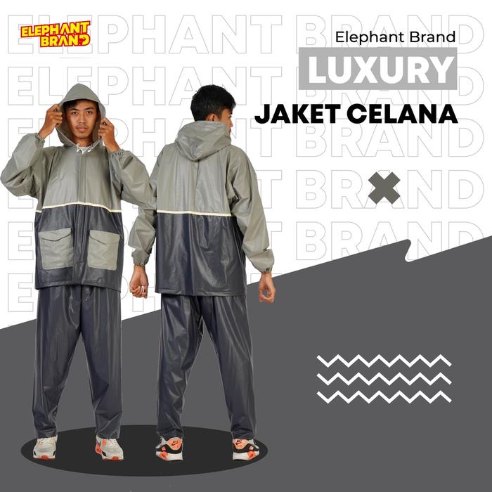 Gambar Elephant Brand Jas Hujan Jaket Celana - Luxury - Jas Hujan Pria dan Wanita - Biru Tua-Silver dari elephantbrand.id Kab. Karanganyar Tokopedia