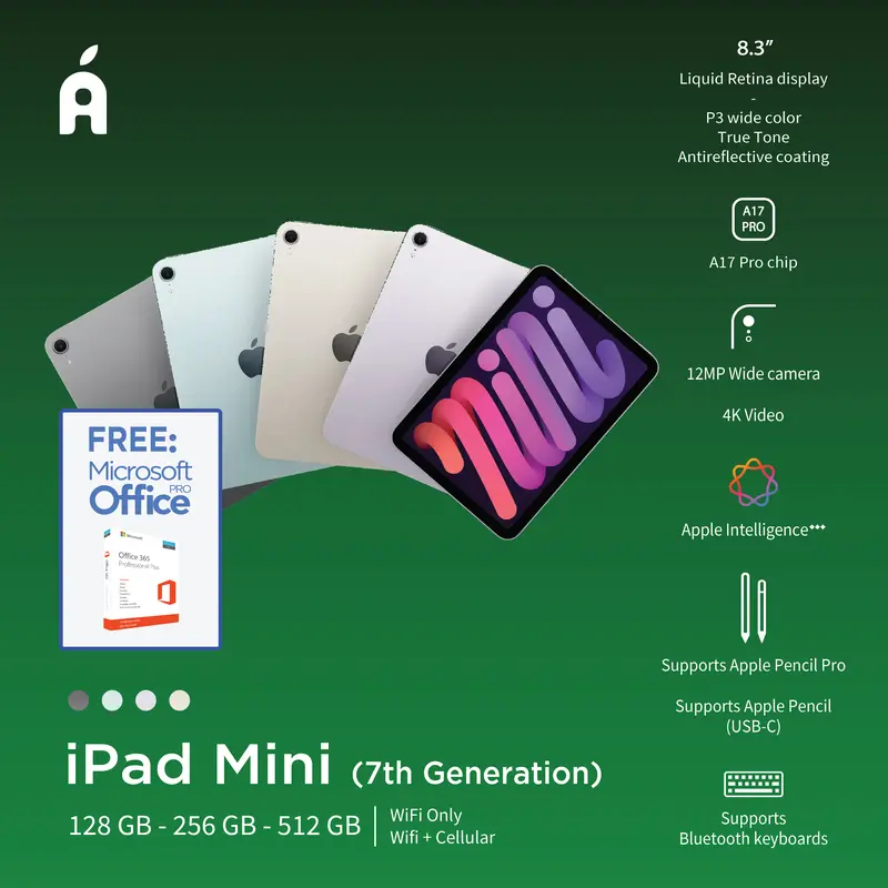 [LIVE AI] Tablet INTER Apple iPad Mini 7 2024 8.3-inch 128GB 256GB 512GB Space Gray Blue Purple Starlight 0