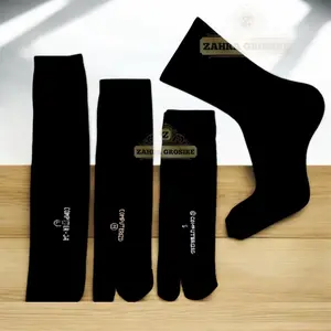 6 pasang Kaos kaki jempol muslim hitam Putih / kaos kaki Muslimah