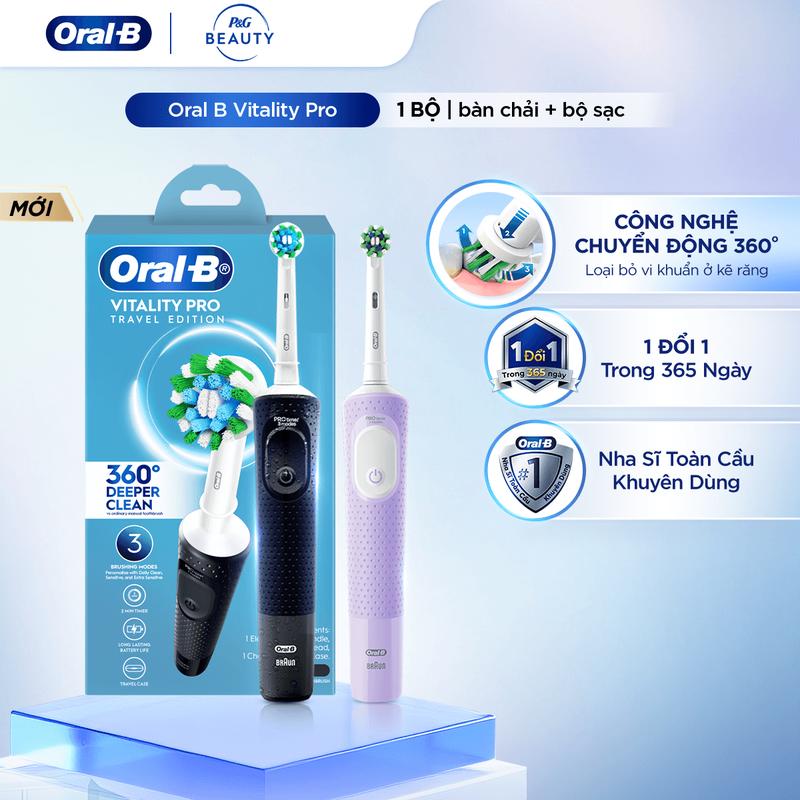  Bàn Chải Điện ORAL-B Vitality Pro Làm Sạch Sâu Từng Kẽ Răng 