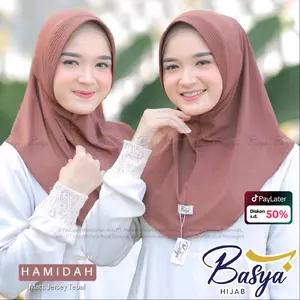 [Basya] BERGO HAMIDAH M••Jilbab instan pet Jersey tebal••Kerudung instan pet•hijab instan• bergo  hamidah
