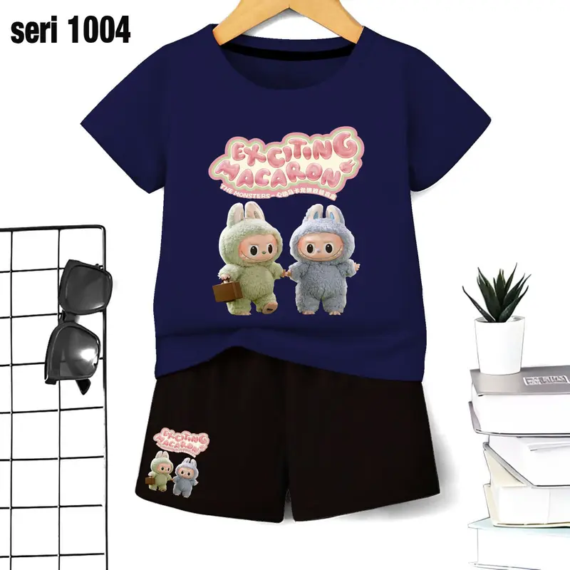 hoki Setelan Premium Stelan  Anak Cewek Cowok Oneset Unisex Set Anak kekekinian Baju Celana Fashion 5