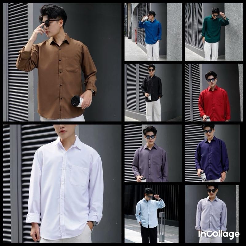 Áo sơ mi FORM REGULER CÓ TÚI cổ đức chất liệu COTTON LẠNH cao cấp , DÀY MỊN , co giản .thấm hút mồ hôi tốt . Form rộng unisex