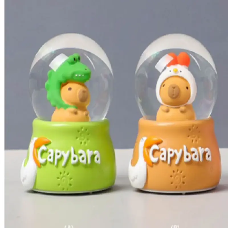 mini snowball princess castle Bola air salju lampu warna warni kastil 8