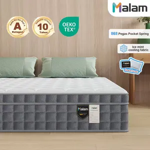 Malam- (IceMint Cooling Top) Kasur Spring Bed | Ukuran Kasur 90x200, 120x200, 160x200, 180x200