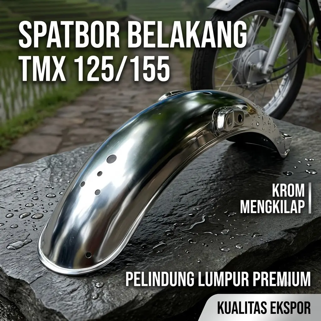 Fender Belakang TMX 125 155 Hemat Biaya Pasang Mudah PNP Chrome Presisi Kualitas Bagus Aksesoris Motor Suku Cadang Variasi Awet