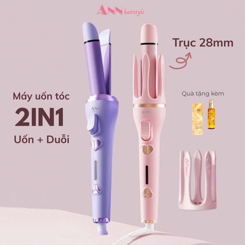 [TRỤC 28mm] Máy uốn duỗi tóc 2IN1 tự động chống bỏng mẫu mới Ann Hair Style - Công dụng uốn xoăn và duỗi thẳng tóc cao cấp Nữ Women