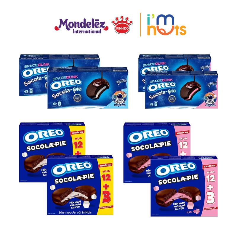 Bánh Oreo Pie Socola và Dâu hộp 168g