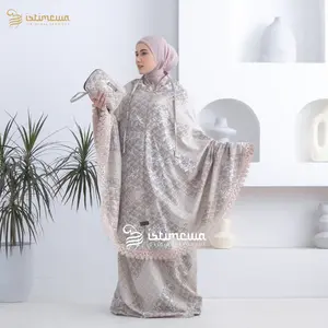 Mukena Katun Mikro Motif Maxmara 2in1 Amira Series Premium Muslim Dewasa Mewah Pouch