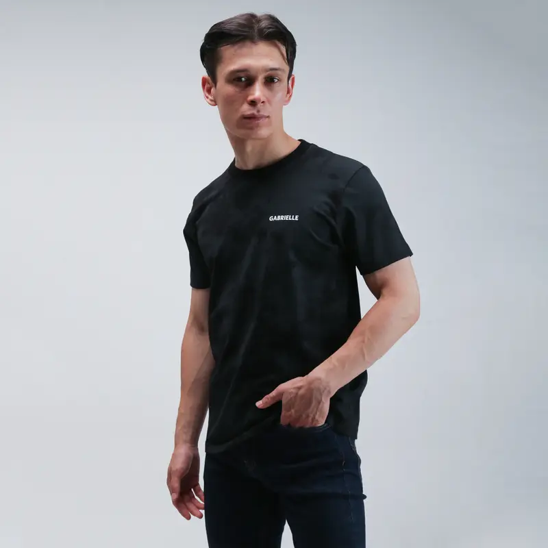 THE GAB'S / GABRIELLE KAOS LENGAN PENDEK REGULAR FIT ( BLACK / NAVY BLUE) 0
