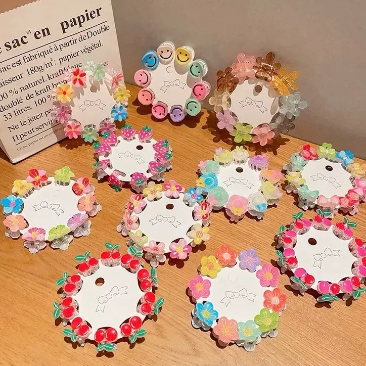 Jepit Mini 2Cm/ Isi 10pcs Jepit Mini Anak/Jepit Poni Motif Cherry Bunga Strawbery