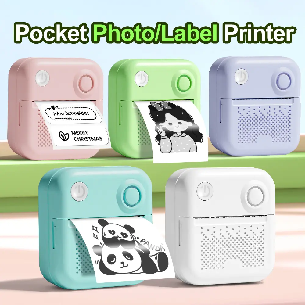 GZQIANJI D3 Portable PrinterThermal Paper Stickers Paper Mini Printers Labels Maker Printer for Error Printing Photo Printing