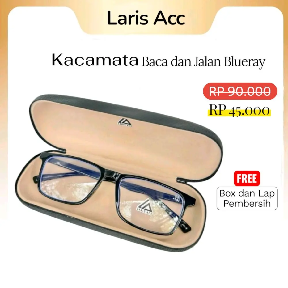 Laris Acc Kacamata Baca dan Jalan Blueray Antiradiasi Double Lensa Model Baru Kekinian dengan Perlindungan Optimal dan Desain Modern Free Box serta Lap Pembersih