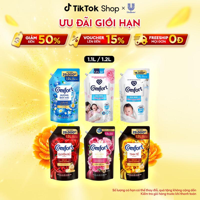 Túi Dùng Thử - Nước Xả Vải Comfort Dịu Nhẹ cho cả nhà, Hương Nước Hoa & 1 Lần Xả Túi 1.1L/1.2L [3]