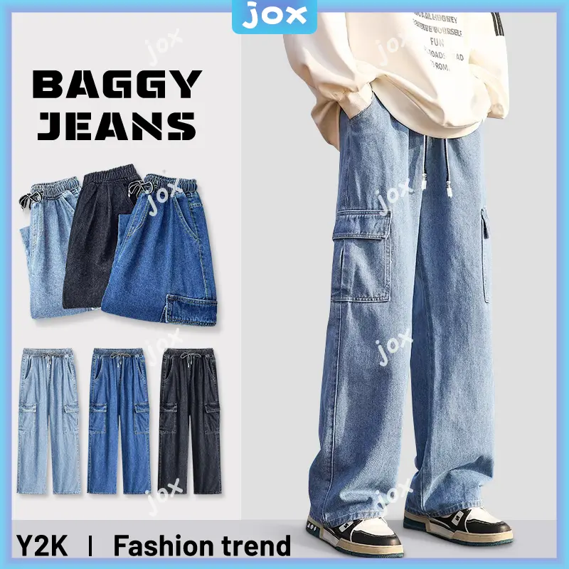 Cargo Pants For Men denim cargo pants wide leg jeans men maong cargo pants denim jeans BoyfriendJean