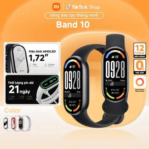 Vòng Đeo Tay Thông Minh Xiaomi Miband 10/11 - Màn hình AMOLED 1.72" - Pin tới 21 ngày - Màu sắc thời trang - Bản Quốc Tế Bảo Hành 12 Tháng - Hàng chính hãng