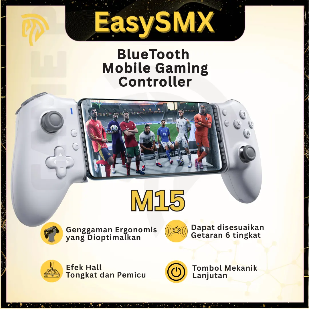 EasySMX [Garansi 1 Tahun] M15 Gamepad Mobile Game Controller Android IOS Type C & Bluetooth Hall Effect Joystick
