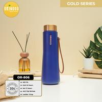 Gambar Orinoco New Design Tumbler Vacuum Flask Stainless 400 ML With Leather Strap Botol Minum OR-806 Gold Series - Royal Blue dari Orinoco Smart Living Kota Bogor 3 Tokopedia