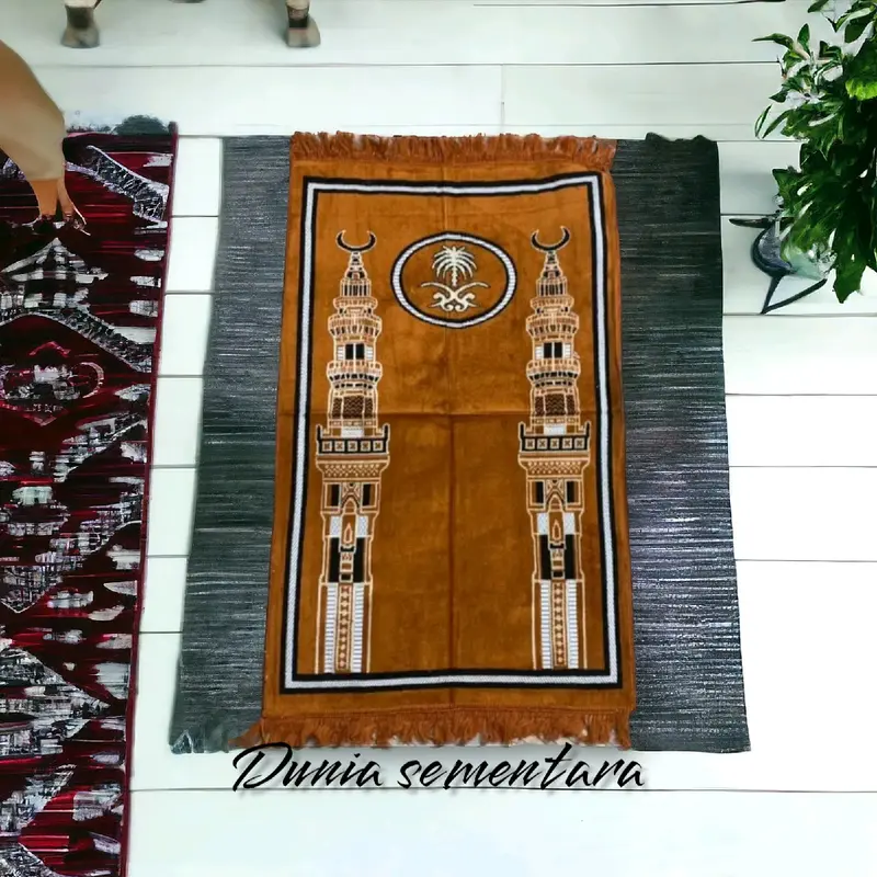SAJADAH NURTEX SPIGEL WHITE/ BAHAN LEMBUT HALUS / Ukuran 70x110cm / SAJADAH OLEH-OLEH HAJI DAN UMROH / BISA JUGA BUAT TAHLILAN Tebal Muslim Motif Turki Bulu Rumbai 4