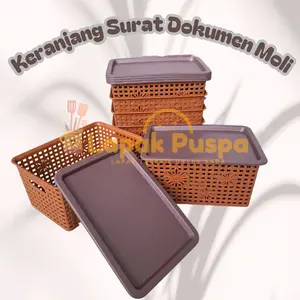 3 Pcs Keranjang Surat Dokumen Moli Plastik Dilengkapi Tutup - Merek Moli