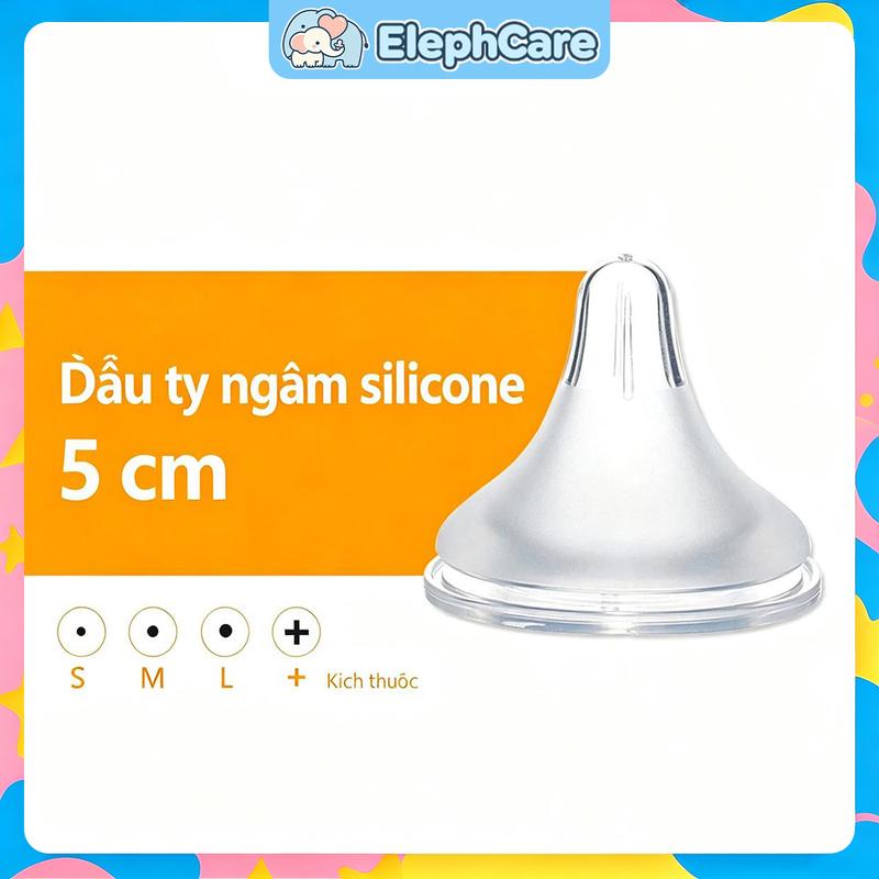 Đầu ti bình sữa thay thế cho bình sữa có cổ rộng 5 cm, chống đầy hơi khi bú, núm bú cho bé, không chứa BPA