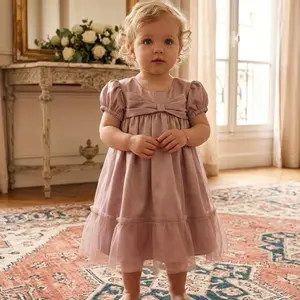 Elsa Dress untuk Anak Perempuan dengan Ruffle dan Bow Detail - Dress Cantik untuk Acara Spesial