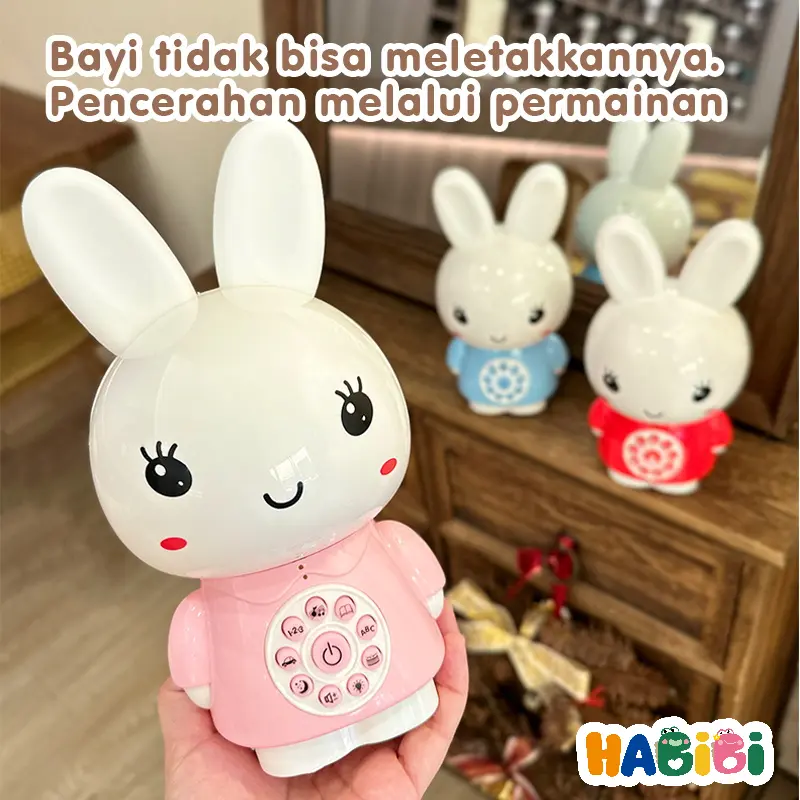 Habibi Mainan Edukasi Interaktif Kelinci Bernyanyi HabibiToys untuk Bayi dengan Musik dan Pencahayaan Lembut - Anak Tanpa Garansi Transportation Permainan Asli mainan  edukasi keranjang  kuning  sedotan  musik