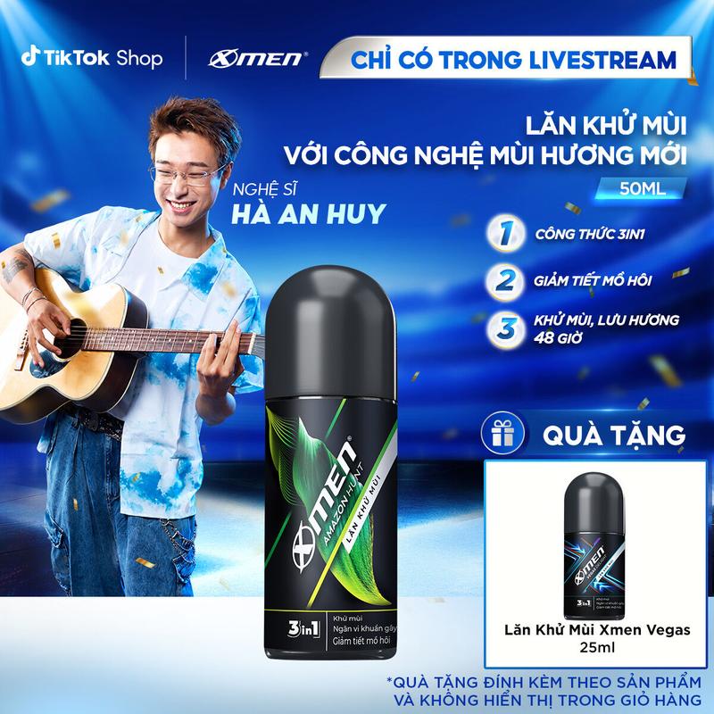Lăn khử mùi Xmen Amazon Hunt/Vegas Delight 50ml + Tặng Lăn khử mùi Vegas Delight 25ml