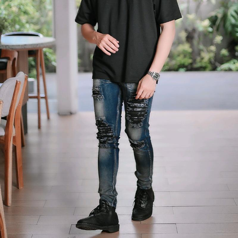 VIRREL.ID - SKY BLUE - Celana Panjang Pria - Jeans Skinny Ripped 4