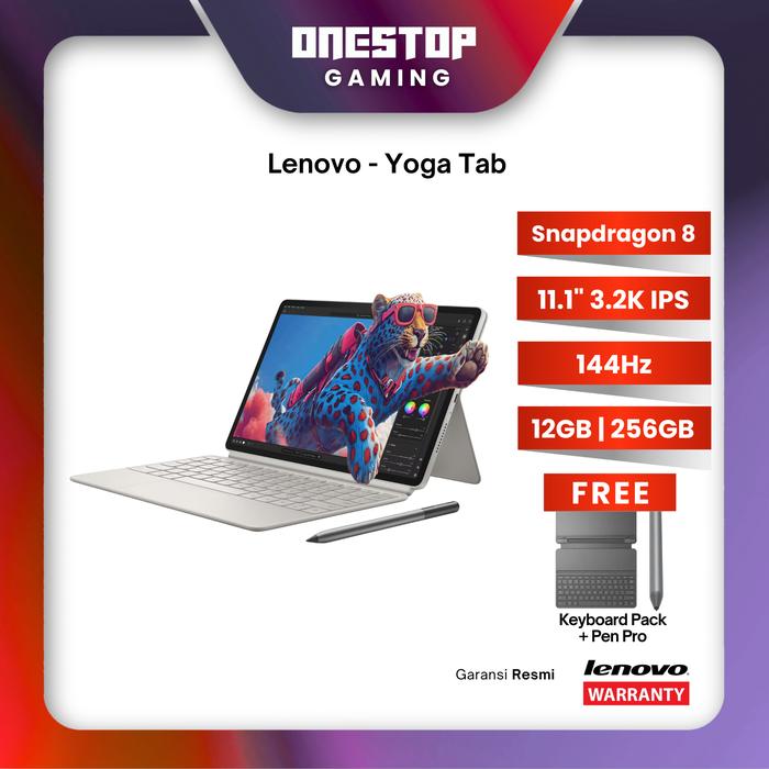 Gambar [ NEW ] Lenovo Yoga Tab 11 inch 12/256GB 12GB 256GB 144Hz Dolby Atmos Snapdragon 8 Gen 3 11.1" 3.2K LTPS IPS Seashell - Seashell, Tab + Pen + Keyboard dari Onestop Gaming Kota Administrasi Jakarta Pusat Tokopedia