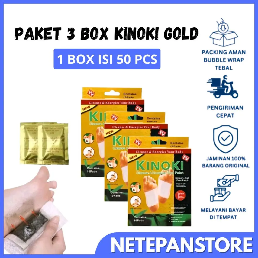 Paket 3 Box Masker Kaki Kinoki Isi 30 Pcs / Koyo Kaki Menyerap Racun Saat Tidur