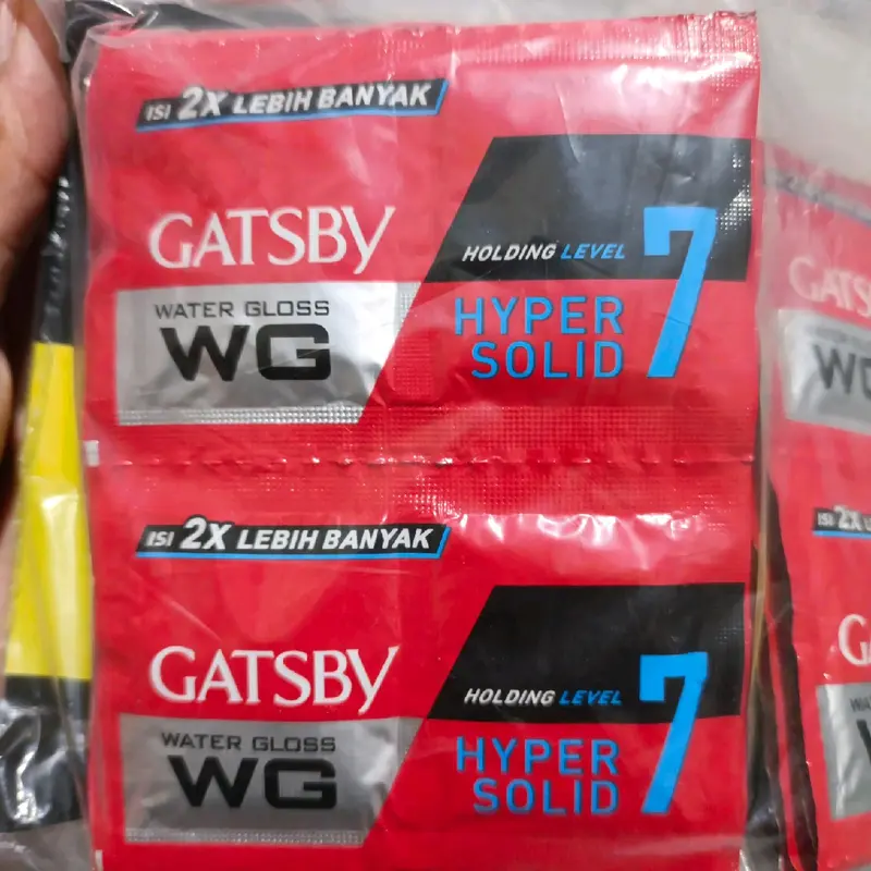 GATSBY Water Gloss Merah Renceng - Per Renceng isi 48 sachet Netto 5g×2 Perawatan Pomade 3