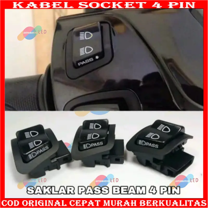 ORIGINAL SAKLAR PASS BEAM 4 PIN VARIO LED OLD BEAT FI TOMBOL PASS BEAM MOTOR HONDA SAKLAR 1