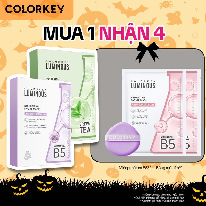 [DEAL HOT] 1 HỘP Mặt Nạ Giấy COLORKEY LUMINOUS Hỗ Trợ Cấp Ẩm PHIÊN BẢN NÂNG CẤP MỚI 10 miếng/hộp - KCL1L1