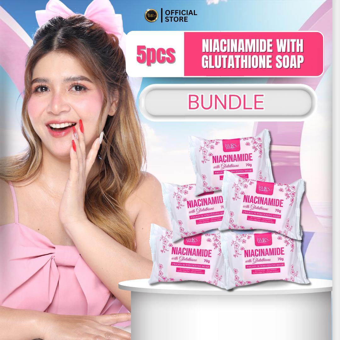 5PCS BMRS NIACINAMIDE GLUTA PREMIUM WHITENING SOAP DRY SKIN,DARK SPOT,ACNE AND OILY SKIN Body 5PCS BMRS NIACINAMIDE GLUTA PREMIUM WHITENING SOAP DRY SKIN,DARK SPOT,ACNE AND OILY SKIN Body