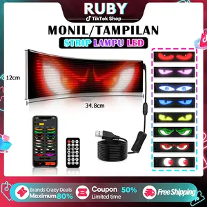Pita LED untuk Mobil Monitor RGB 34.8cm x 12cm Kontrol via Aplikasi Keren Garansi 3 Tahun Strip Lampu LED