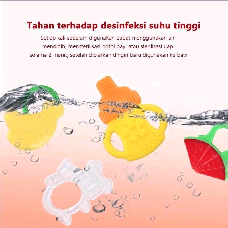 Paket Hemat 3in1 Teether + Box Teether Gigitan Bayi Bahan Silikon Teether Model Gelang Buah Mainan Bayi BPA Free 5