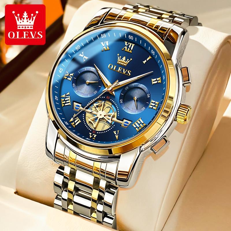 Jam Tangan Pria OLEVS 2859 Anti Air Luminous Analog Chronograph Stainless Steel Men Watch 4
