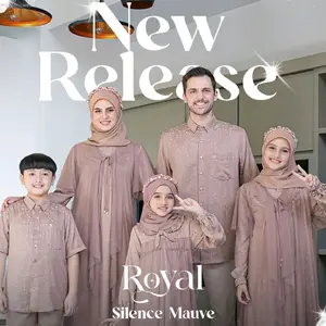 ETHICA-Baju Sarimbit Terbaru Tahun 2026 Baju muslim Couple Keluarga 2026 Moderend Royal Silence Mauve