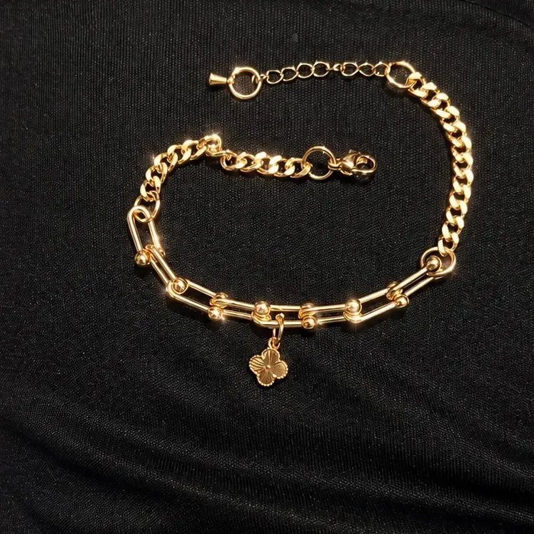 Gelang tangan jurai bunga lapis emas uk18cm