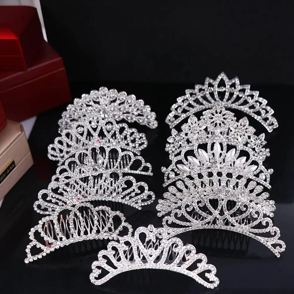 For Girls Party Crown Shiny Ornaments Sweet Headband Headwear Wedding  Jewelry Hair  Styling Accessories Fashion Accessories
