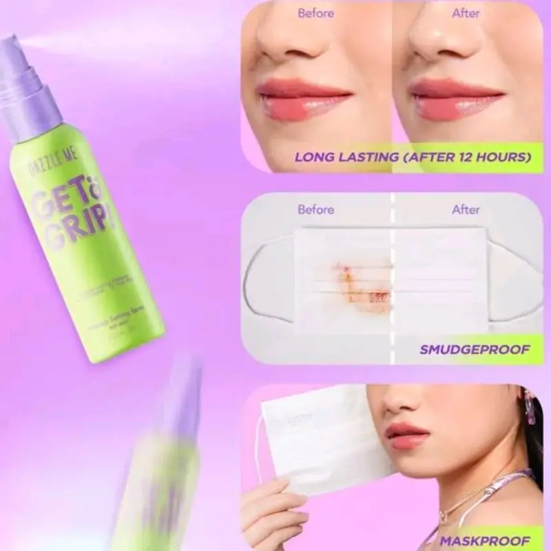 DAZZLE ME GET A GRIP! MAKEUP SETTING SPRAY Wajah setting sprays pink 2