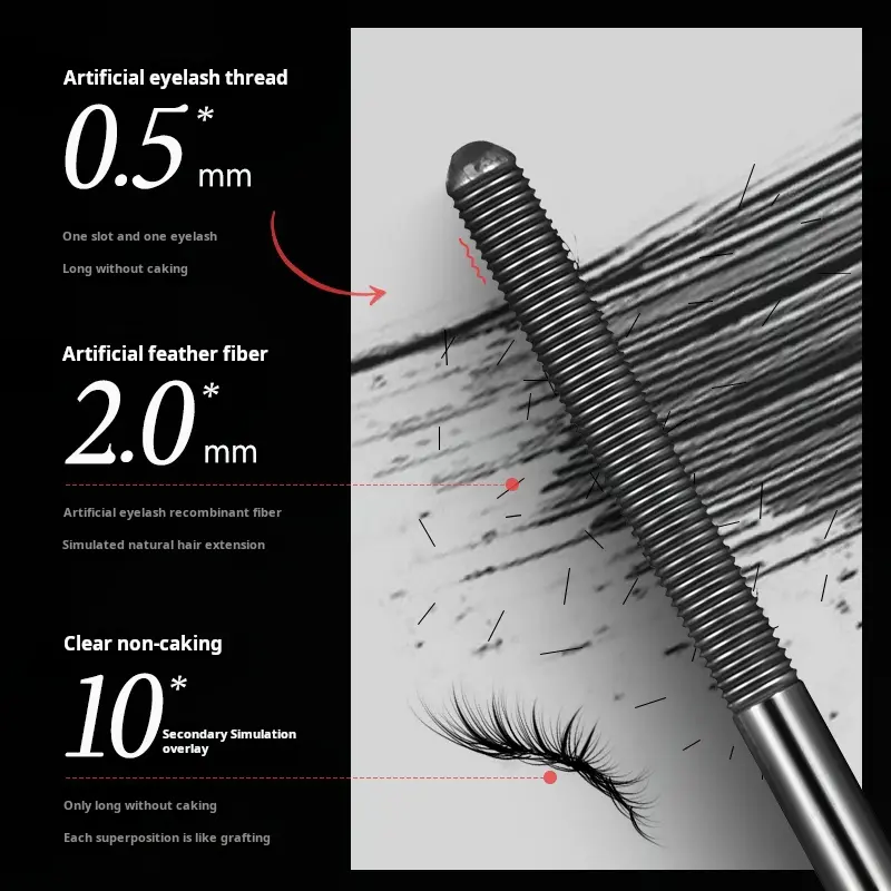 Mascara Nối Dài, Ba Chiều 3D, Không Thấm Nước, Lâu Trôi, Uốn Cong, Không Nhòe, Tạo Hình, Ống Thép Tự Nhiên, Lớp Nền Lông Mi, Mỹ Phẩm Sơn lông mi Trang Điểm Cosmetic Nữ Women 2