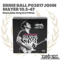 Gambar Ernie Ball 3817 John Mayer Silver Slinky Nickel Wound Electric Guitar Strings, 10.5-47, 6-Pack Box - Senar Gitar dari GH Music Store Kota Tangerang Selatan 1 Tokopedia