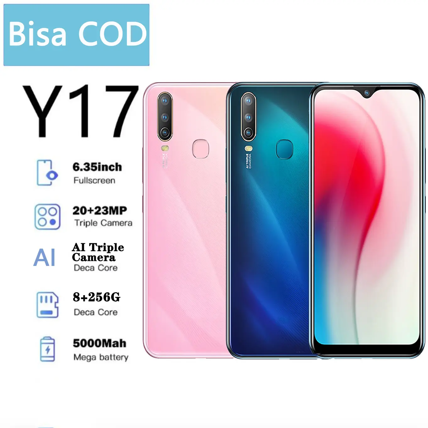 Brau Ori SMARTPHONE Y17 RAM 8/256GB Y71 RAM 6/128G GARANSI 1 THN Android FULLSET bisa cod  AI Triple Camera