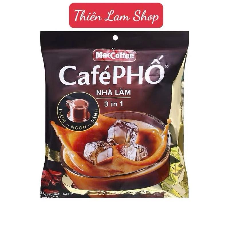 Cà phê Cafe Phố Maccoffee Sữa Đá Nhà Làm - bịch 30 gói x 28g