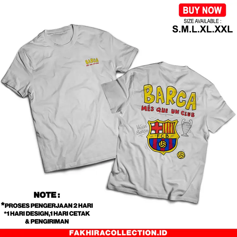 Kaos Visca Barca Mes Que Un Club - Baju Supporter Bola - Nyaman dan adem Unisex 1