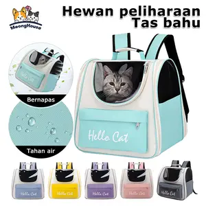 Tas Ransel Kucing Anjing Anti Air & Mudah Dibersihkan - Desain Praktis & Nyaman untuk Perjalanan - Ukuran Ideal 37x25x34cm - Tas Travel Hewan Peliharaan Stylish dan Tahan Lama